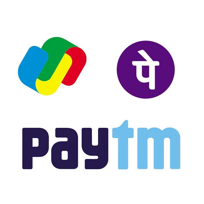 Google pay, Phone pay, Paytm Logo