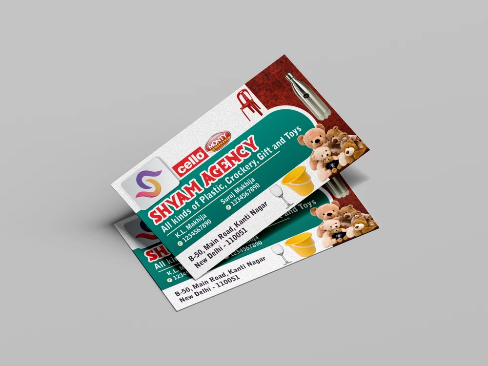 Plastic crockery & Gift house business card template 080522