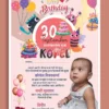 First birthday invitation card cdr file in Hindi 240922