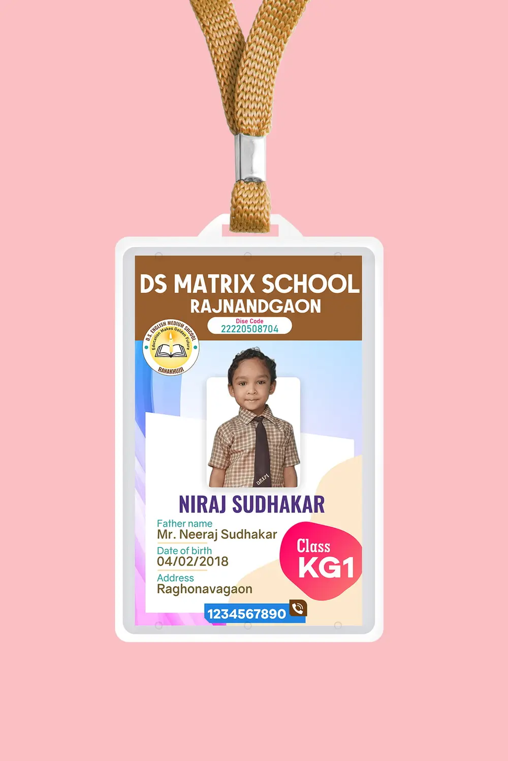 School student ID Card template cdr and psd file download-min