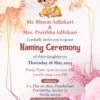 Naming ceremony invitation card template 180523