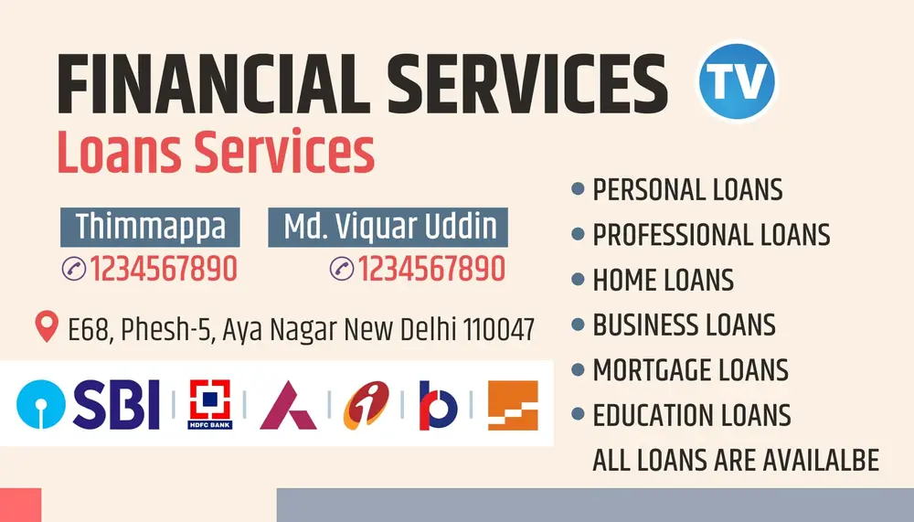 Finance and loan service business card template 260623