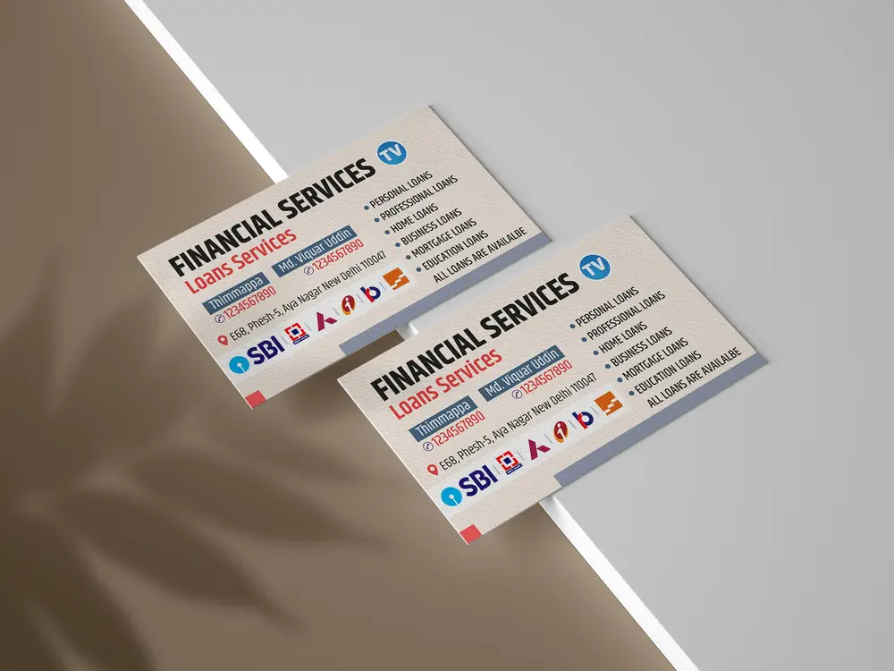 Finance and loan service business card template 260623