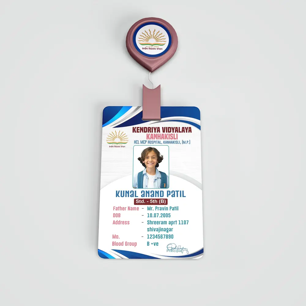Student ID card template for school 280723 - Free Hindi Design