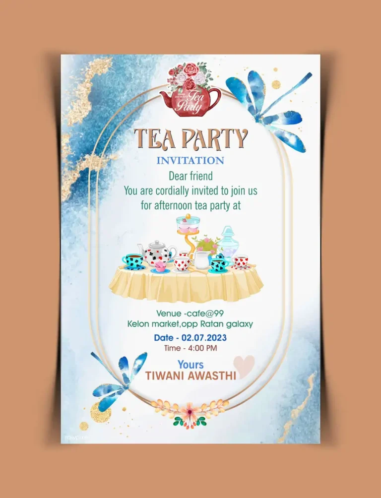 Download Your Exquisite Tea Party Invitation Template 050723