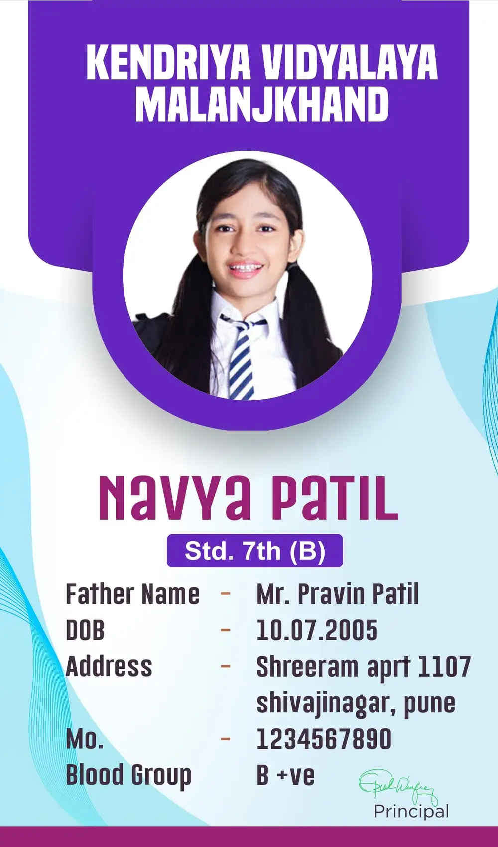Student ID Card Template for School