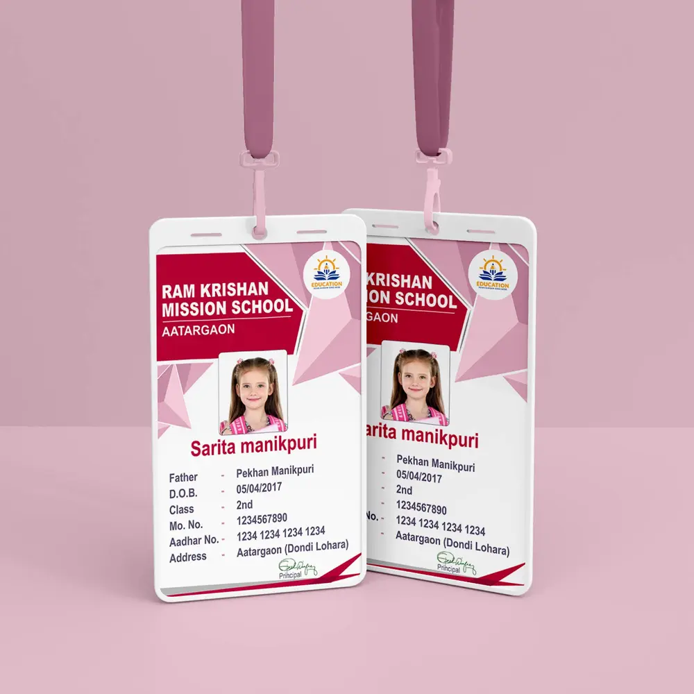 Student ID card template for school 290823