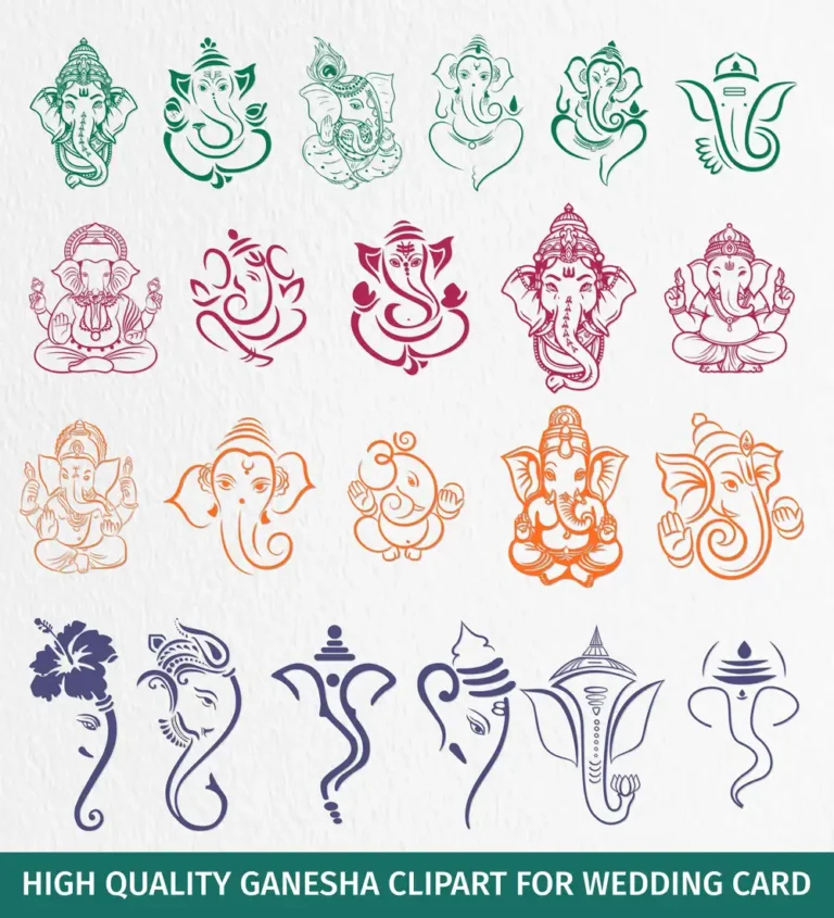 Vector Ganesha clipart for wedding card 161123