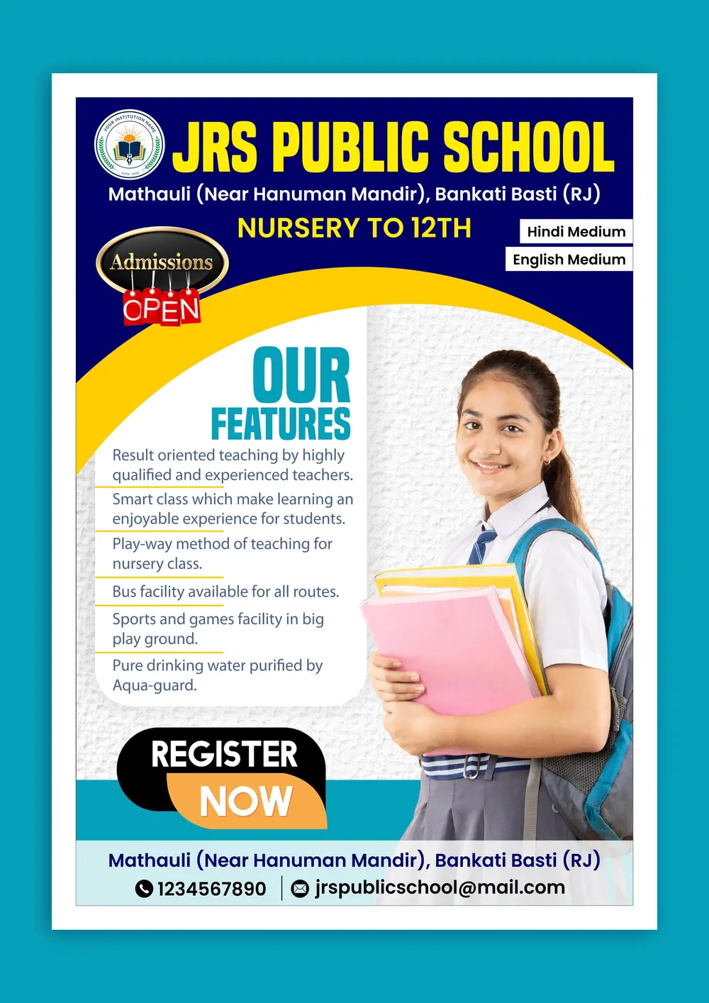 School admission poster template download 260624
