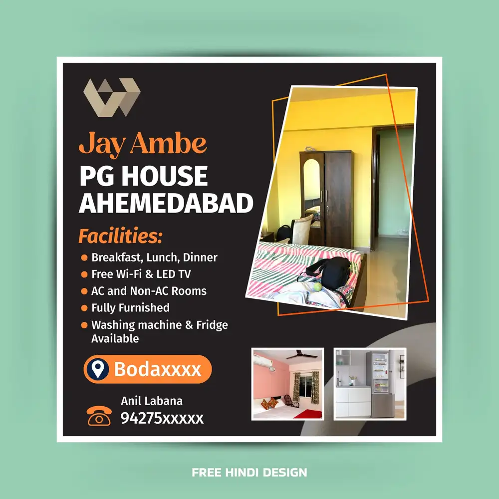 Room and Hostel Rent Booking Banner Template 070724