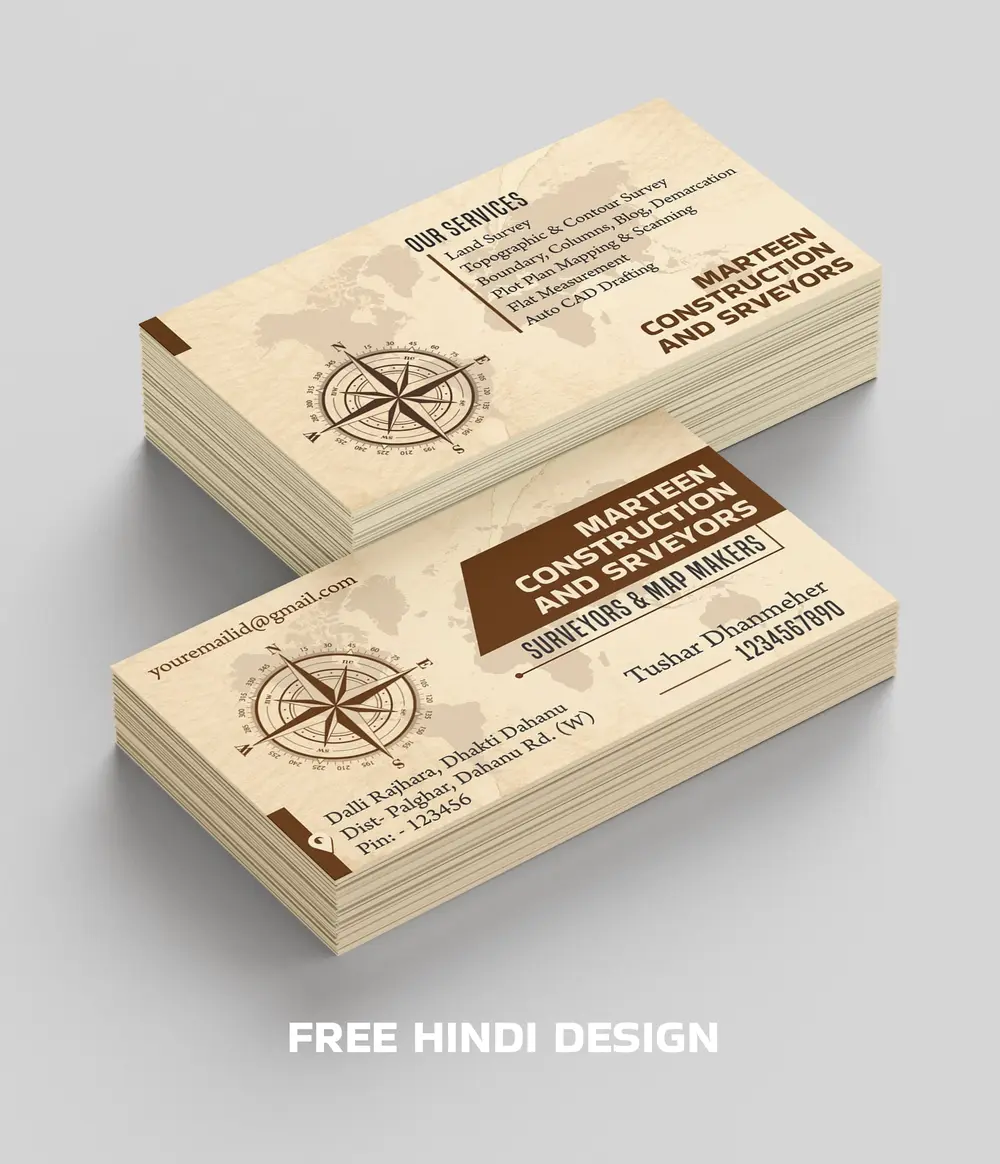 Professional business card template for engineering and construction firms 140924