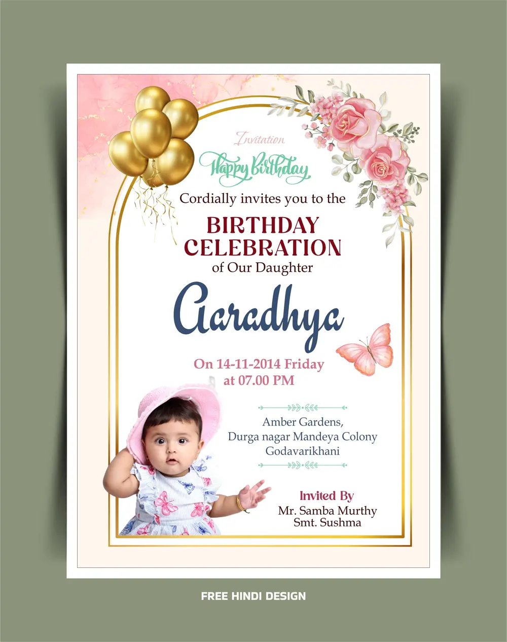 Birthday Celebration Invitation Card Template 121124