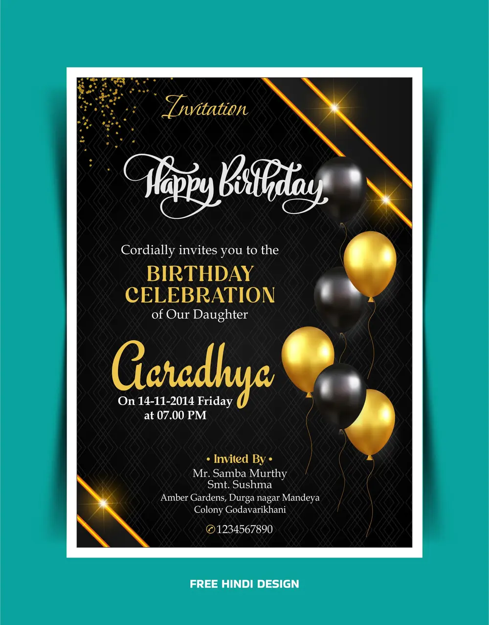 Birthday Celebration Invitation Card Template 111124