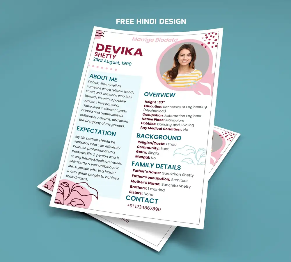 Stunning and personalized marriage biodata template 201124