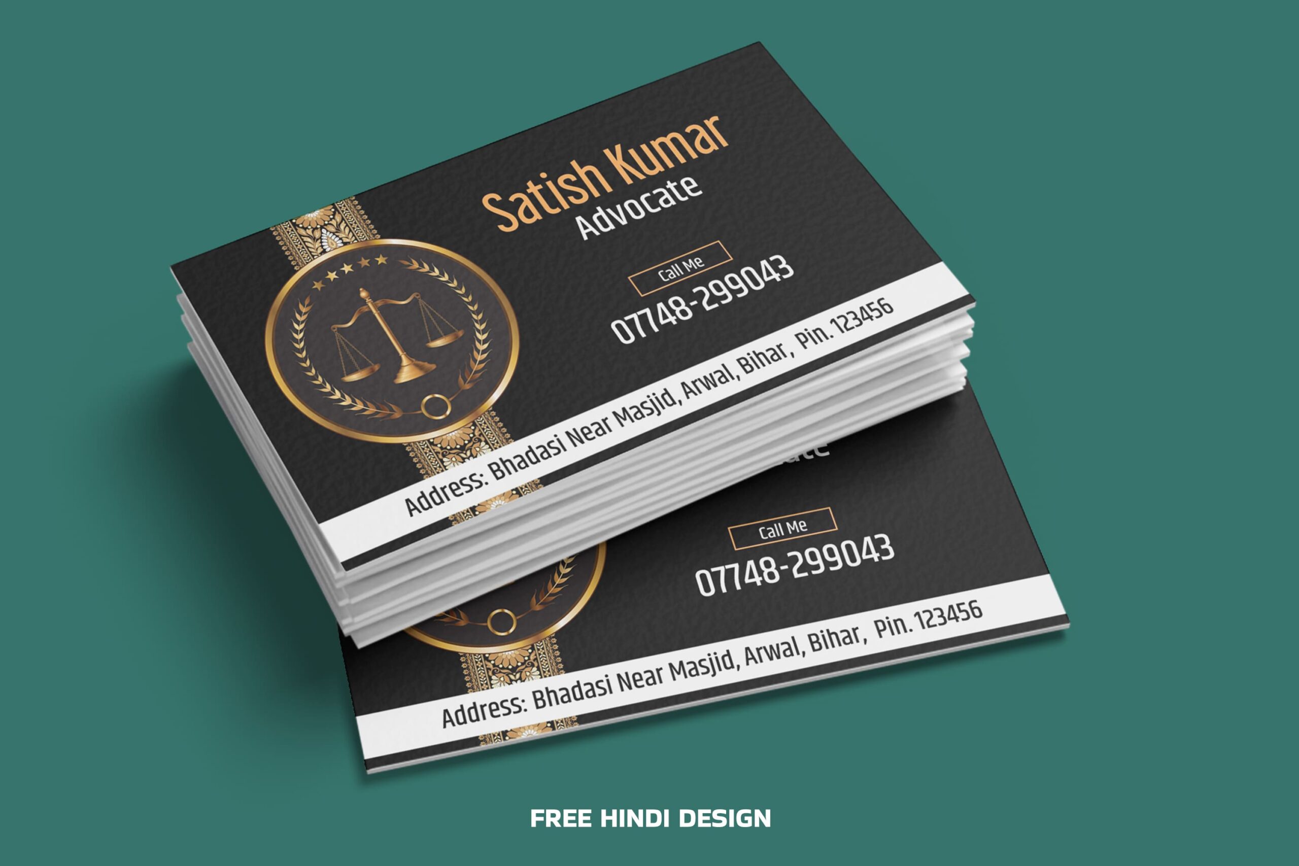 Create a lasting impression with this professionally designed Advocate Visiting Card Template