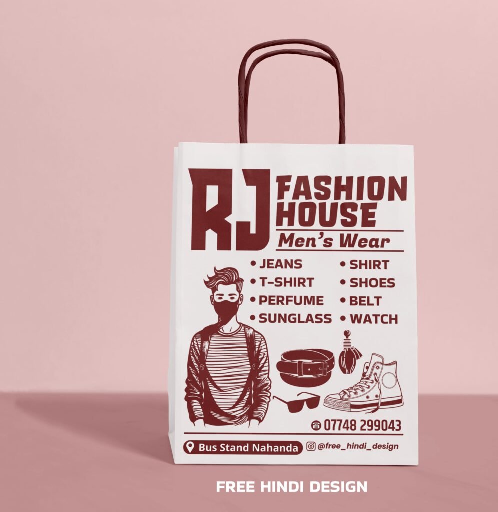 Download this stylish Men’s Fashion Wear Bag Design Template