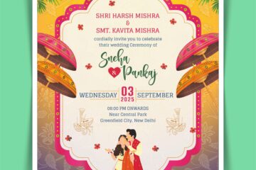 Beautifully designed Indian Wedding Card Template 030925