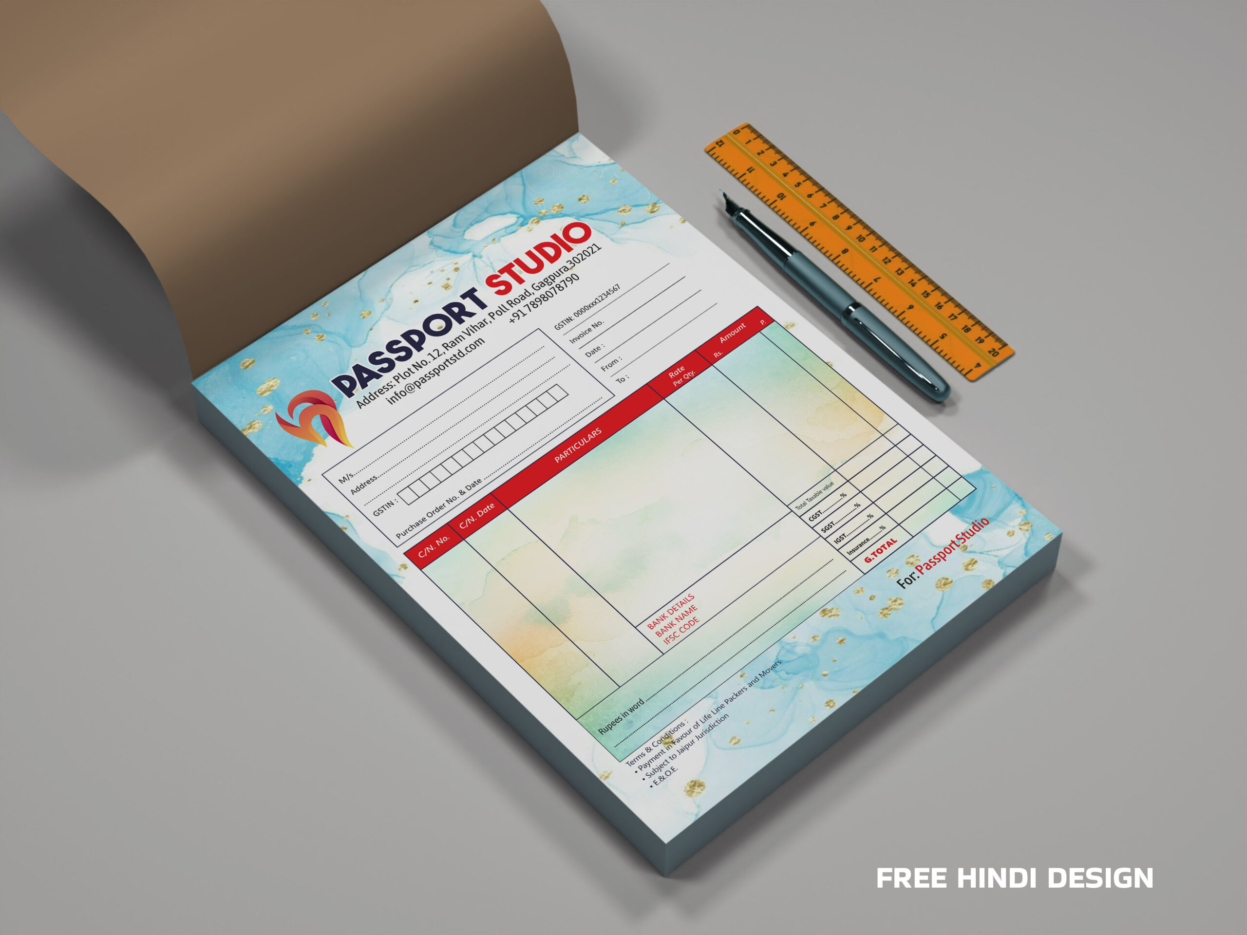 Download a professional and ready to print Invoice Design Template 231125