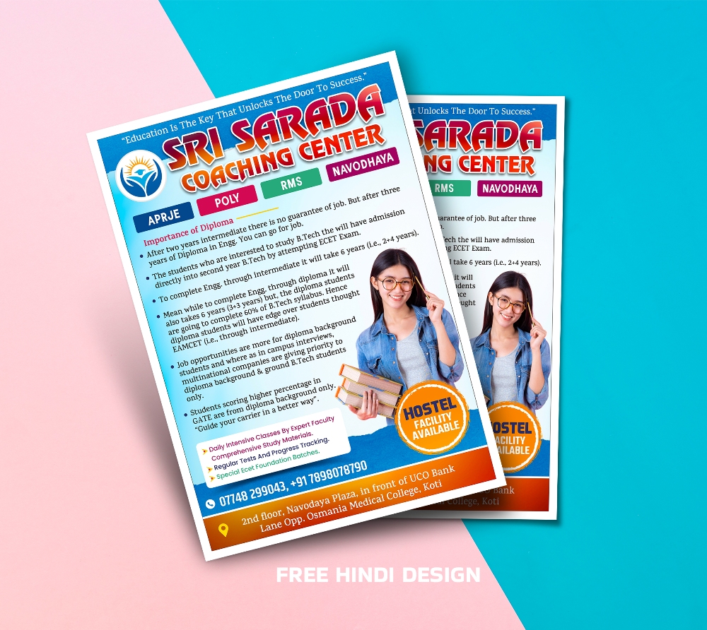 Promote your educational institute with this professional Coaching Center Poster