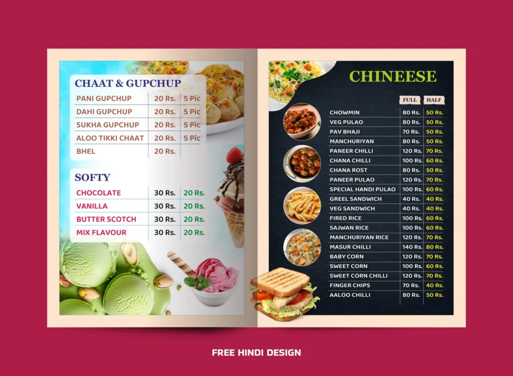 Download a beautifully designed Fast Food Menu Card Template