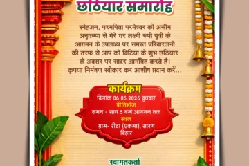 Download a beautifully designed Hindi Chatiyar Samaroh Invitation Card