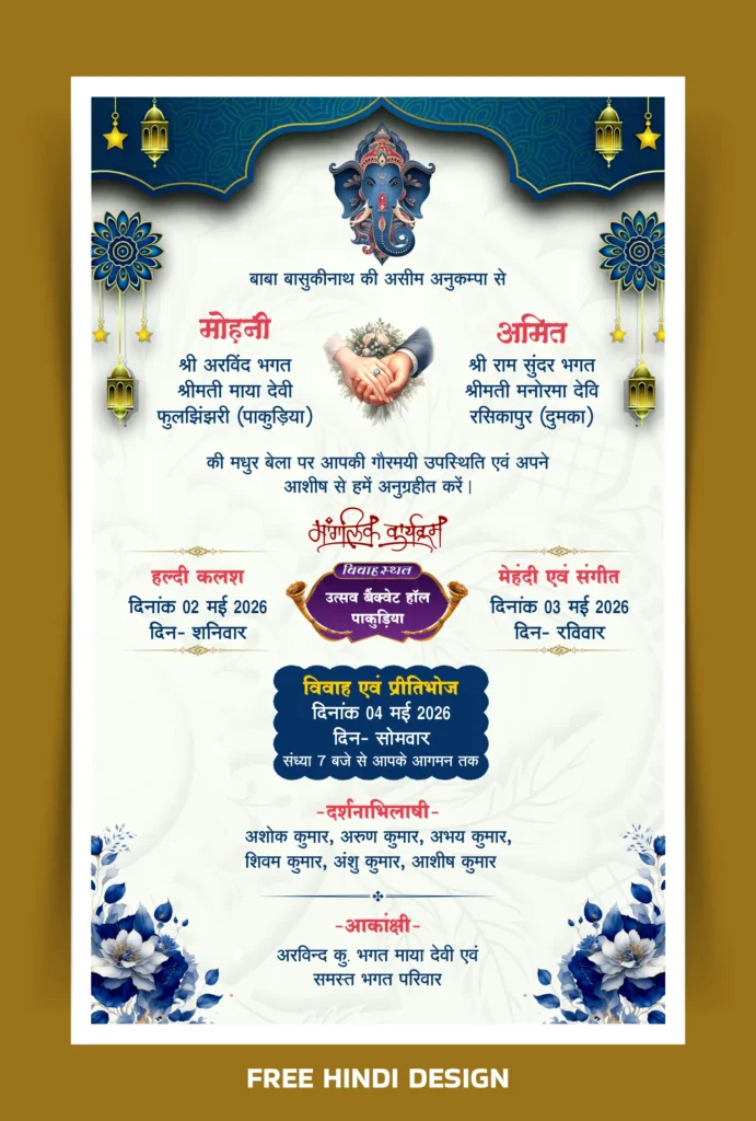 Download this premium Wedding Invitation Card Template CDR & PSD file