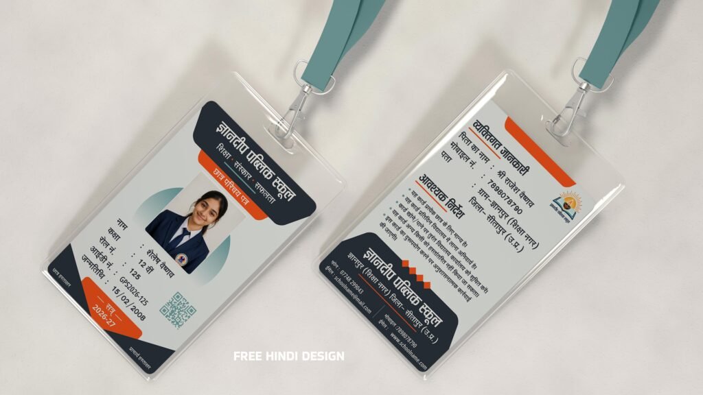 Free Student ID Card Template Download – Editable PSD, CDR & PNG Design
