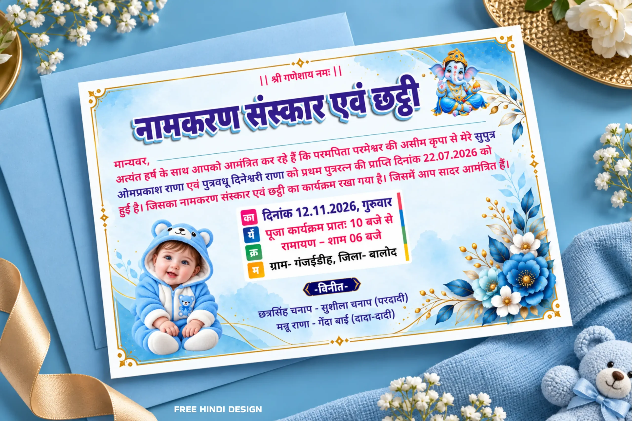 Best Selling Griha Pravesh Invitation Card Template